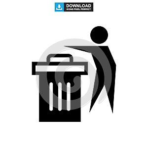 Recycle bin icon or logo isolated sign symbol vector illustration