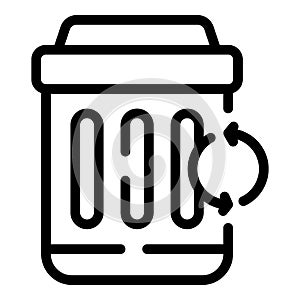 Recycle bin icon outline vector. Energy societal