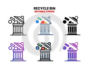 Recycle Bin icon set with different styles.