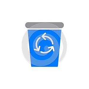 Recycle Bin icon vector, filled flat sign, solid colorful pictogram isolated on white.