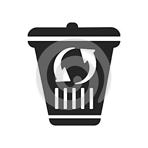 REcycle bin icon vector sign and symbol isolated on white background, REcycle bin logo concept