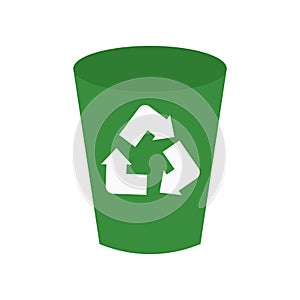 Recycle bin icon vector sign and symbol isolated on white background, Recycle bin logo concept