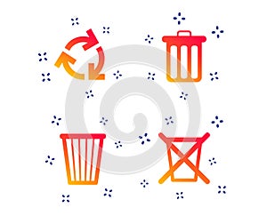 Recycle bin icons. Reuse or reduce symbol. Vector