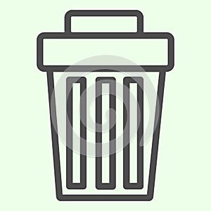 Recycle bin line icon. Delete garbage trash can outline style pictogram on white background. Office and Business signs