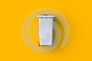 Recycle bin. Plastic garbage can. Waste collection. Trash container. Dustbin for different junk. Box for rubbish.