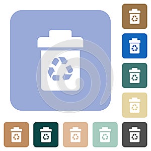 Recycle bin rounded square flat icons