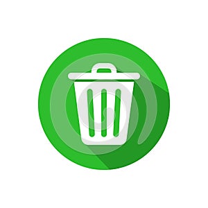 Recycle bin, trash can icon vector in flat concept