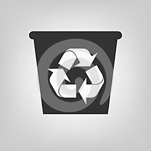 Recycle bin vector icon. Reuse or reduce symbol. Environment concept for graphic design, logo, web site, social media, mobile app