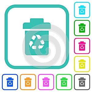 Recycle bin vivid colored flat icons