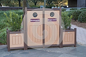 Recycle Bins with Planters photo