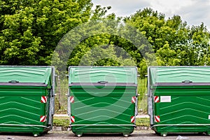 Recycle bins in row