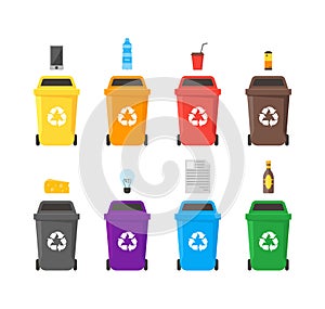 Recycle Bins Set. Vector