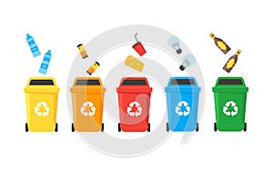 Recycle Bins Set. Vector
