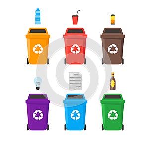 Recycle Bins Set. Vector