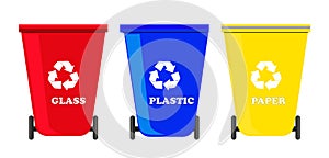 Recycle bins set vector