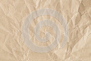 Recycle brown paper crumpled texture, old paper surface for background