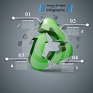 Recycle business infographic. Four items.