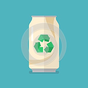 Recycle can flat icon