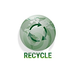 Recycle Earth Globe Symbol Green Logo Web Icon