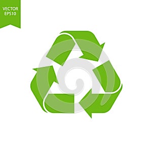Recycle eco symbol, biodegradable icon.Recycled cycle arrows isolated. Green renew environmental of earth. Recycle logo for