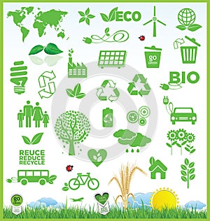 Recycle and ecology icons collection
