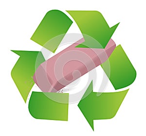Recycle eraser illustration design
