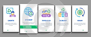Recycle Factory Ecology Industry Onboarding Elements Icons Set Vector