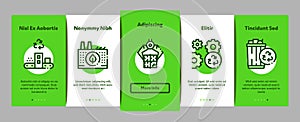 Recycle Factory Ecology Industry Onboarding Elements Icons Set Vector