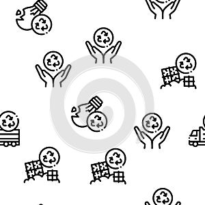 Recycle Factory Ecology Industry Seamless Pattern Vector