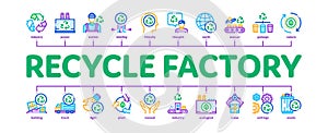 Recycle Factory Ecology Minimal Infographic Banner Vector