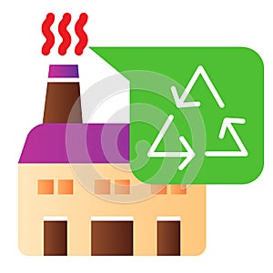 Recycle factory flat icon. Plant color icons in trendy flat style. Recycling industry gradient style design, designed