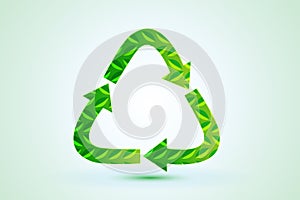 Recycle green leaf arrow logo vector