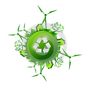 Recycle green nature concept illustration design