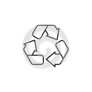 Recycle green symbol. Environmental protection thin line icon. Linear vector symbol