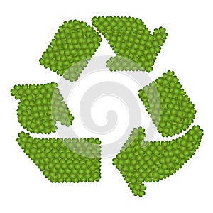 The Recycle Icon Made of Four Leaf Clove