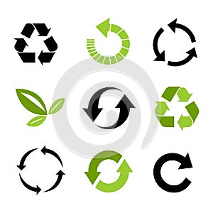 Recycle icon set photo