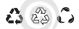 Recycle icon set. ecology, eco friendly and environmental management symbols. isolated vector images