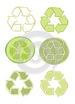 Recycle icon set vector illust