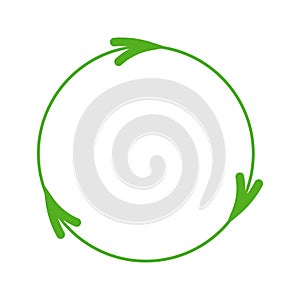 Recycle icon symbol. Recycling and rotation arrow icon. Vector. Illustration