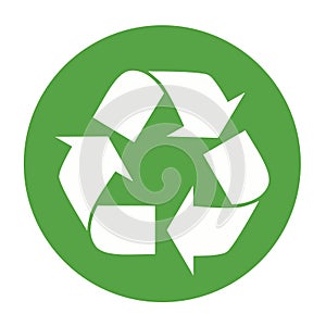 Recycle icon vector. Arrows recycle eco symbol vector illustration.  Cycle recycled icon. Recycled materials symbol.