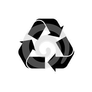 Recycle icon vector. Black recycling symbol. vector icon of recycle on isolated background. Simple recycle logo for web, mobile