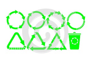 Recycle icon vector. Recycle Recycling set symbol vector. EPS10