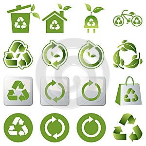 Recycle icons set