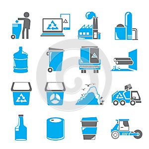 Recycle icons, waste management icons photo