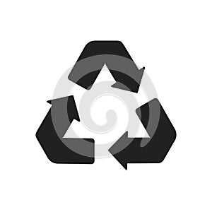 Recycle isolated vector icon. Environment conservation concept. Pollution environment concept vector illustration. Black recycling