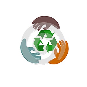 Recycle logo iocn vector illustration photo