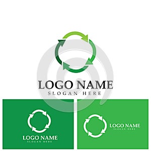 Recycle logo template or icon vector design.