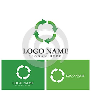 Recycle logo template or icon vector design.