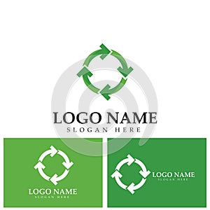 Recycle logo template or icon vector design.
