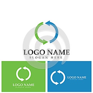 Recycle logo template or icon vector design.